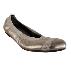 Stuart Weitzman Patent Leather Two-tone Ballet Flats Pewter 8